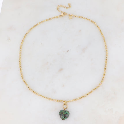 Collier Carleena - coeur en pierre naturelle
