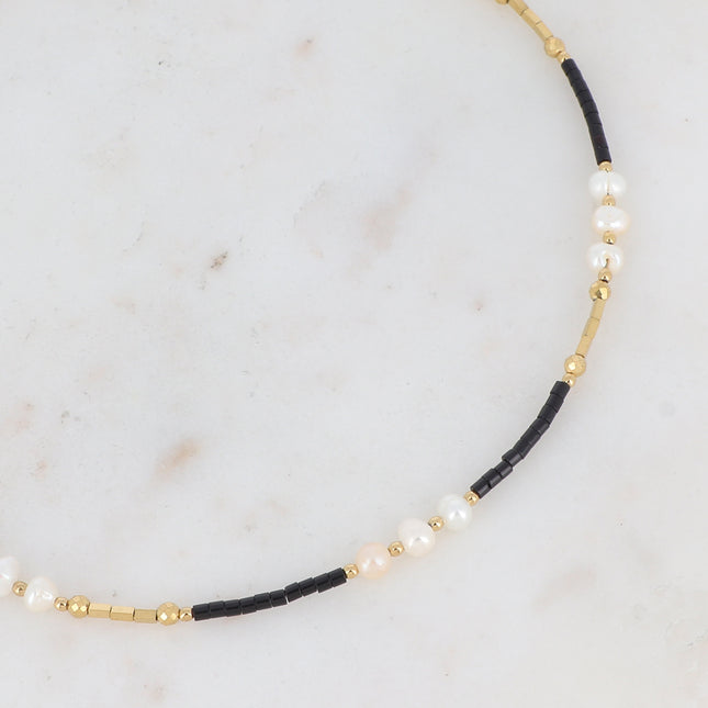 Collier Cole - perles d'eau douce et pierres naturelles