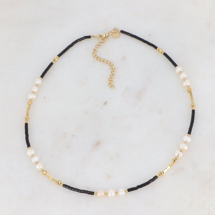 Collier Cole - perles d'eau douce et pierres naturelles