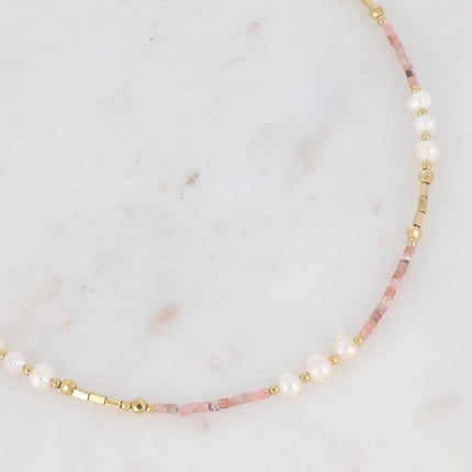 Collier Cole - perles d'eau douce et pierres naturelles