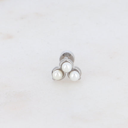 Piercing avec 3 boules nacrées