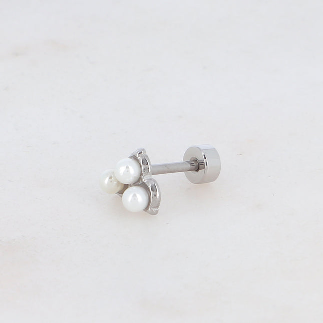 Piercing avec 3 boules nacrées