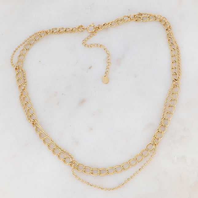 Nikita Necklace - UNISEX - 2 strands, double-layered interlacing of stitches and beads