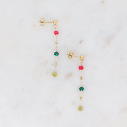 Boucles puces Ghada - chaîne fine et pierres naturelles