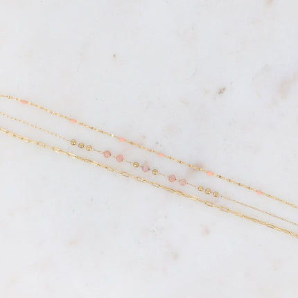 Bracelet 3 rangs avec pierres naturelles et émail