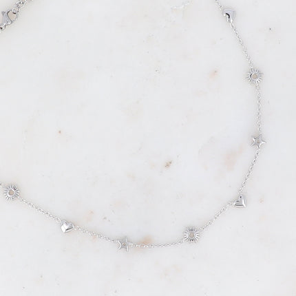 Collier Carley - pampilles soleil, coeur, étoile