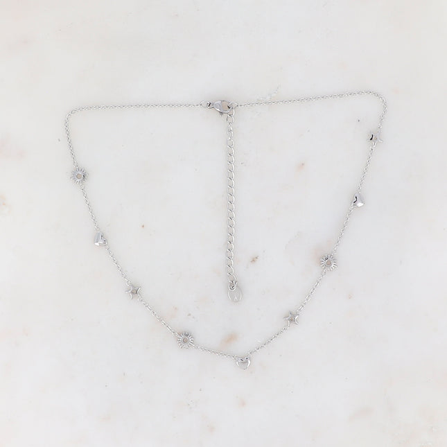 Collier Carley - pampilles soleil, coeur, étoile