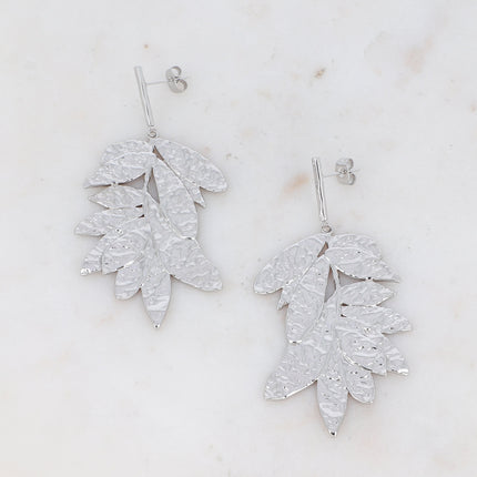Isaiah stud earrings - textured foliage