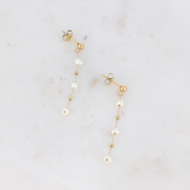 Boucles puces Ghada - chaîne fine et perles d'eau douce