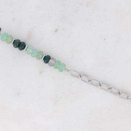 Bracelet Austyn - maille ovale et pierres naturelles