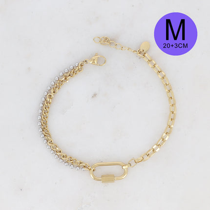 Bracelet Clyde M - UNISEX - 3 mailles et fermoir à vis 23CM
