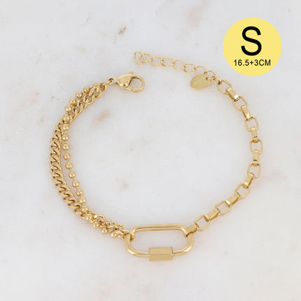 Bracelet Clyde S - UNISEX - 3 mailles et fermoir à vis 20CM
