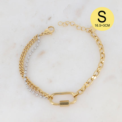 Bracelet Clyde S - UNISEX - 3 mailles et fermoir à vis 20CM
