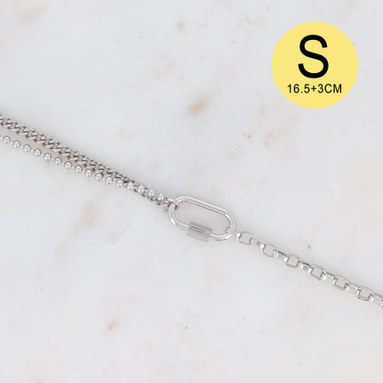 Bracelet Clyde S - UNISEX - 3 mailles et fermoir à vis 20CM