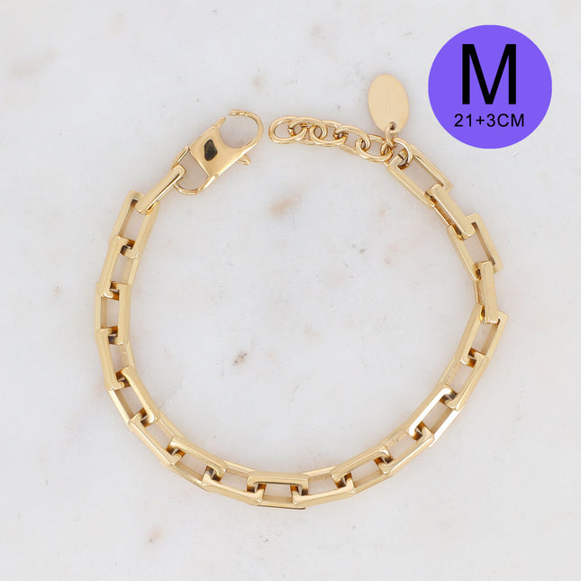 Bracelet Vivien M - UNISEX - maille rectangulaire 24 CM