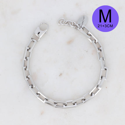 Bracelet Vivien M - UNISEX - maille rectangulaire 24 CM