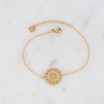 Bracelet Timothée avec rosace et zirconium