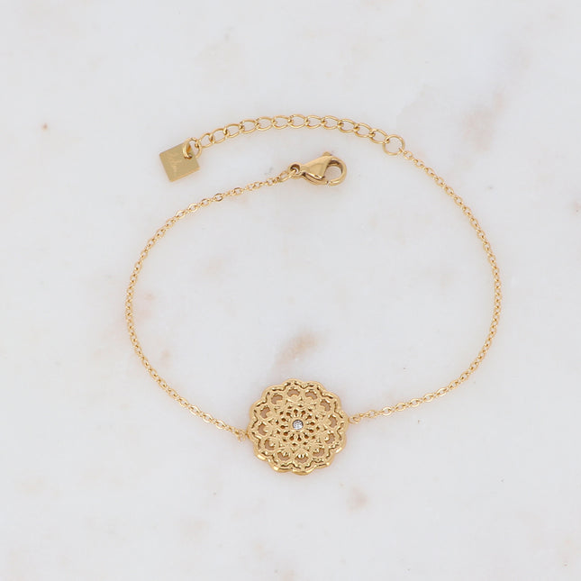 Bracelet Timothée avec rosace et zirconium
