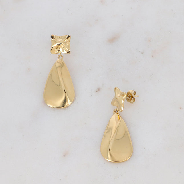 Boucles puces Ezrane - carré et goutte texturés