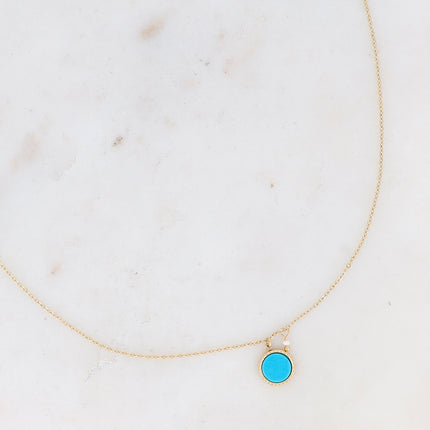 Collier Emllo - pendentif en pierre naturelle et perles d'eau douce