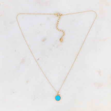 Collier Emllo - pendentif en pierre naturelle et perles d'eau douce