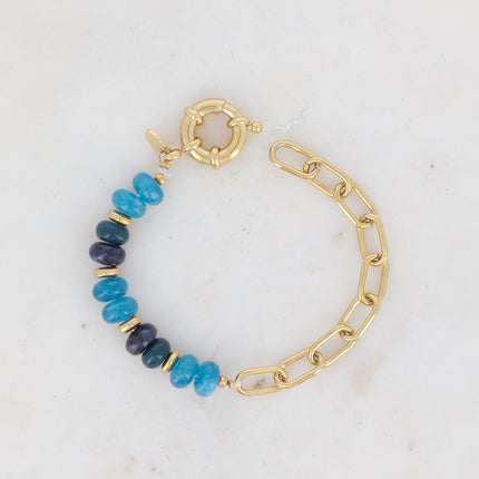 Bracelet Austyn - maille ovale et pierres naturelles