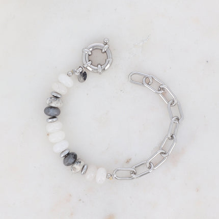 Bracelet Austyn - maille ovale et pierres naturelles