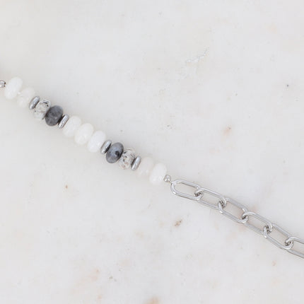 Bracelet Austyn - maille ovale et pierres naturelles