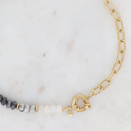 Austyn Necklace - Oval Link and Natural Stones