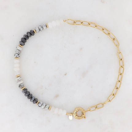 Austyn Necklace - Oval Link and Natural Stones