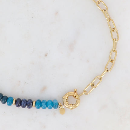 Austyn Necklace - Oval Link and Natural Stones