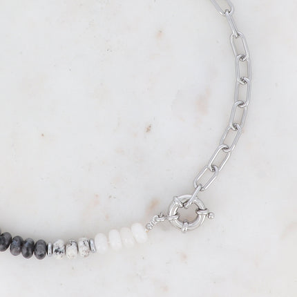 Austyn Necklace - Oval Link and Natural Stones