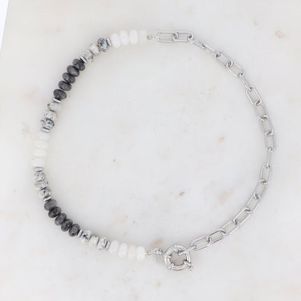Austyn Necklace - Oval Link and Natural Stones
