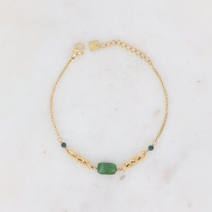 Bracelet - ribbed mesh and natural stones