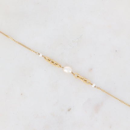 Bracelet - ribbed mesh and natural stones