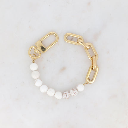 Bracelet Kelly - UNISEX - maille ovale et pierre naturelle