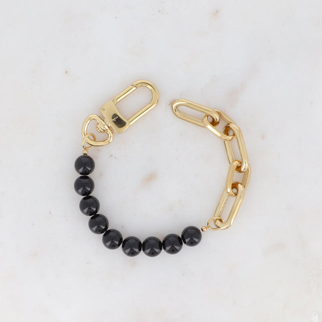 Bracelet Kelly - UNISEX - maille ovale et pierre naturelle