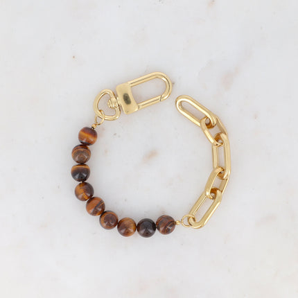 Bracelet Kelly - UNISEX - maille ovale et pierre naturelle