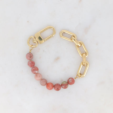 Bracelet Kelly - UNISEX - maille ovale et pierre naturelle