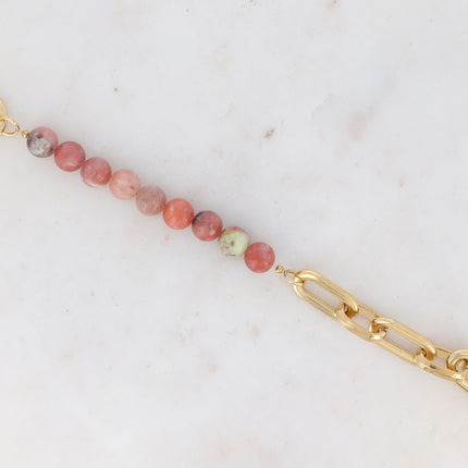 Bracelet Kelly - UNISEX - maille ovale et pierre naturelle
