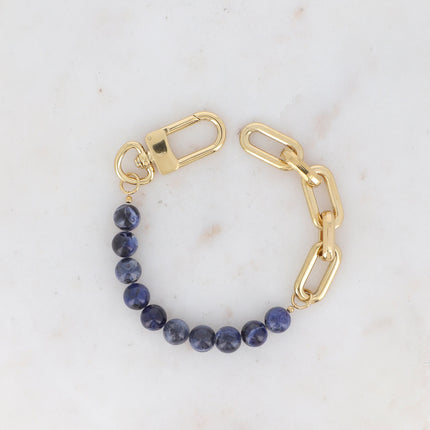 Bracelet Kelly - UNISEX - maille ovale et pierre naturelle