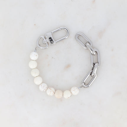 Bracelet Kelly - UNISEX - maille ovale et pierre naturelle