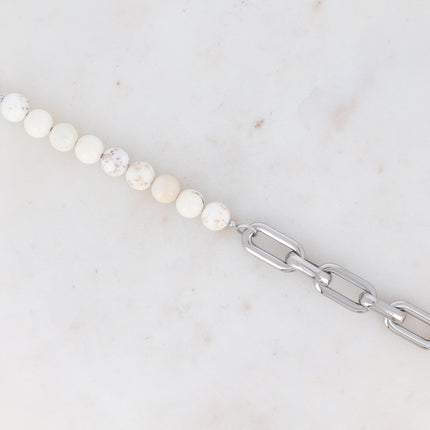 Bracelet Kelly - UNISEX - maille ovale et pierre naturelle