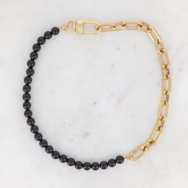 Kelly Necklace - UNISEX - oval chain and natural stone