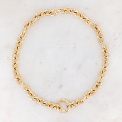 Collier Devon - UNISEX - maille ovale et anneau rond