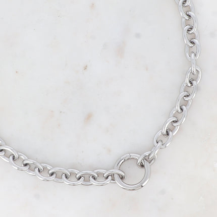 Collier Devon - UNISEX - maille ovale et anneau rond