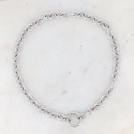 Collier Devon - UNISEX - maille ovale et anneau rond