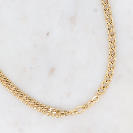 Collier Morgane - UNISEX - maille et chaîne boule
