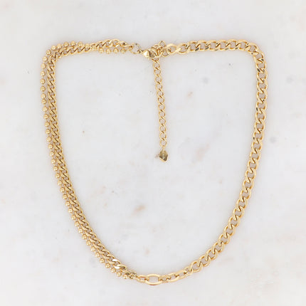 Collier Morgane - UNISEX - maille et chaîne boule