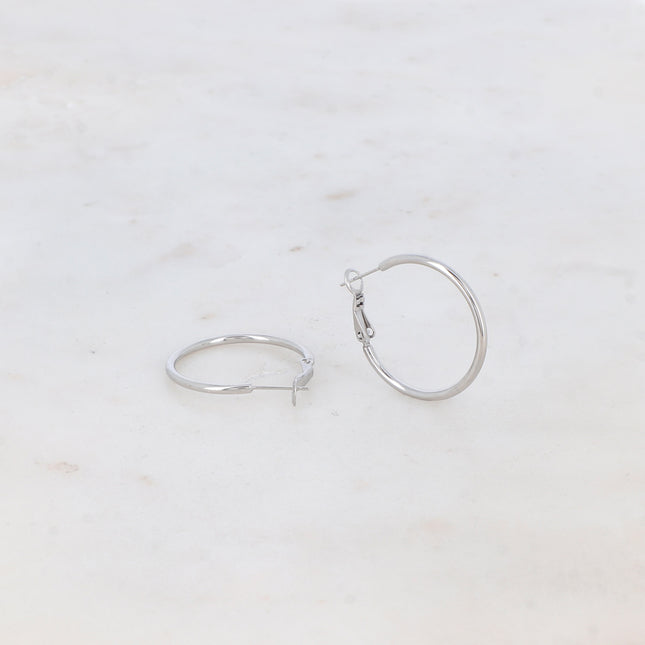 Sana S hoop earrings - thin - 3 cm